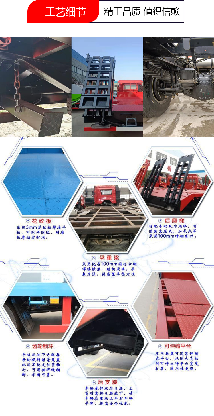 國六東風柳汽前四后八平板運輸車